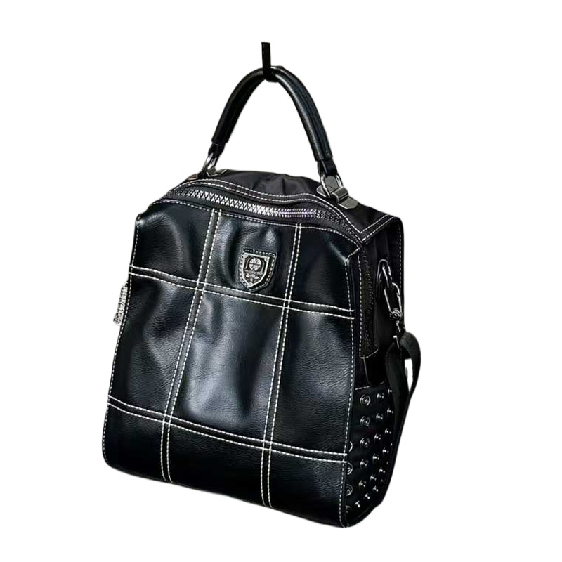 Luxury Bags Leather - กระเป๋าเป้สะพายหลังผู้หญิงแฟชั่นใหม่ หนังนิ่มเงาอเนกประสงค์ กระเป๋าเป้สะพายไหล่ผู้หญิงแบบมีหมุด กระเป๋า Ita หรูหรา